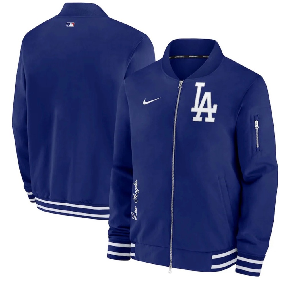 Los Angeles Dodgers Nike Authentic Collection Full-Zip Bomber Jacket - Royal